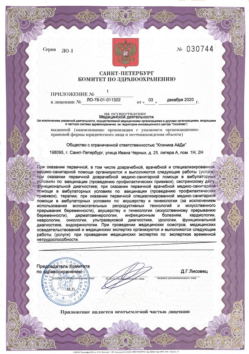 Лицензия Айди клиник