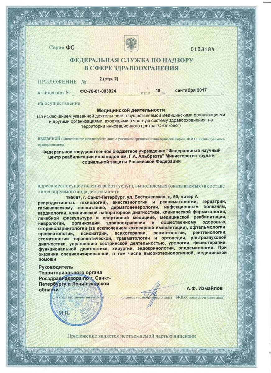 Лицензия Центр им Альбрехта