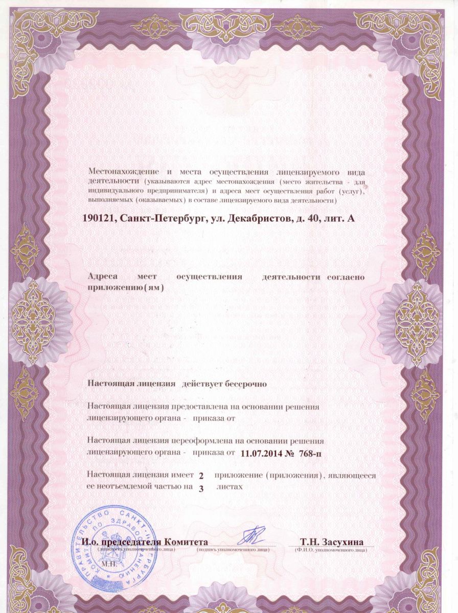 Лицензия Детская ГБ 17 на Декабристов