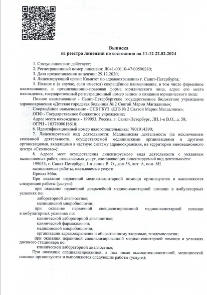 Лицензия ДГБ 2 святой Марии Магдалины