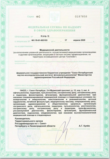 Лицензия НИИФ на Муринском