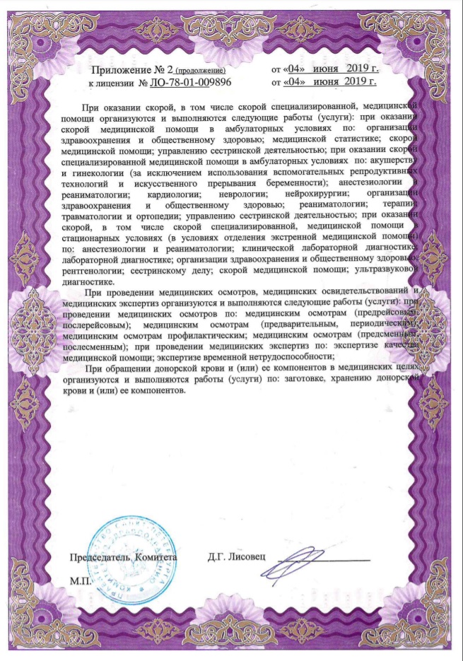 Лицензия Елизаветинская больница