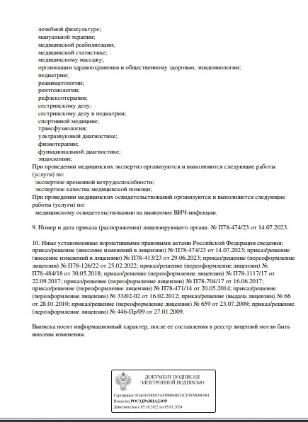 Лицензия ДНКЦИБ на ул Профессора Попова