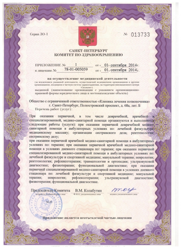 Лицензия Мастерская здоровья