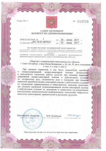 Лицензия МРТ-Ц Купчино