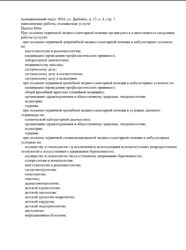 Лицензия СМ-клиника на Дыбенко