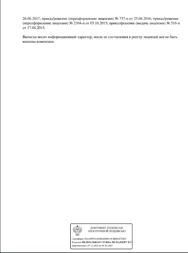 Лицензия СМ-клиника на Малой Балканской